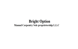 Bright Option Manual Carpentry Sole proprietorship L.L.C