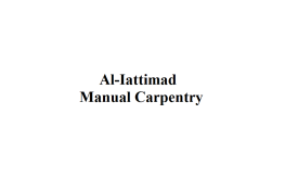 Al-Iattimad Manual Carpentry